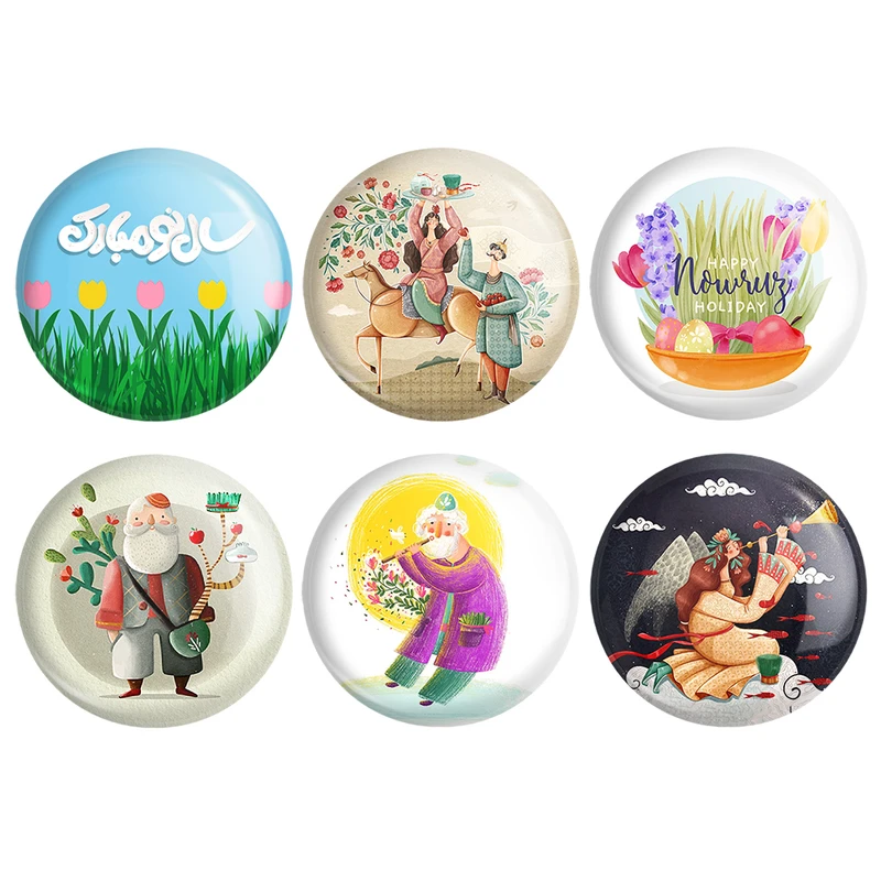 مگنت خندالو طرح نوروز کد 1550B مجموعه 6 عددی