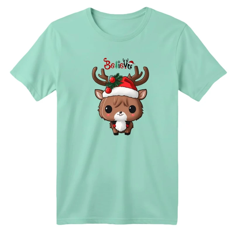 تی شرت آستین کوتاه بچگانه مدل گوزن کریسمس کد 5