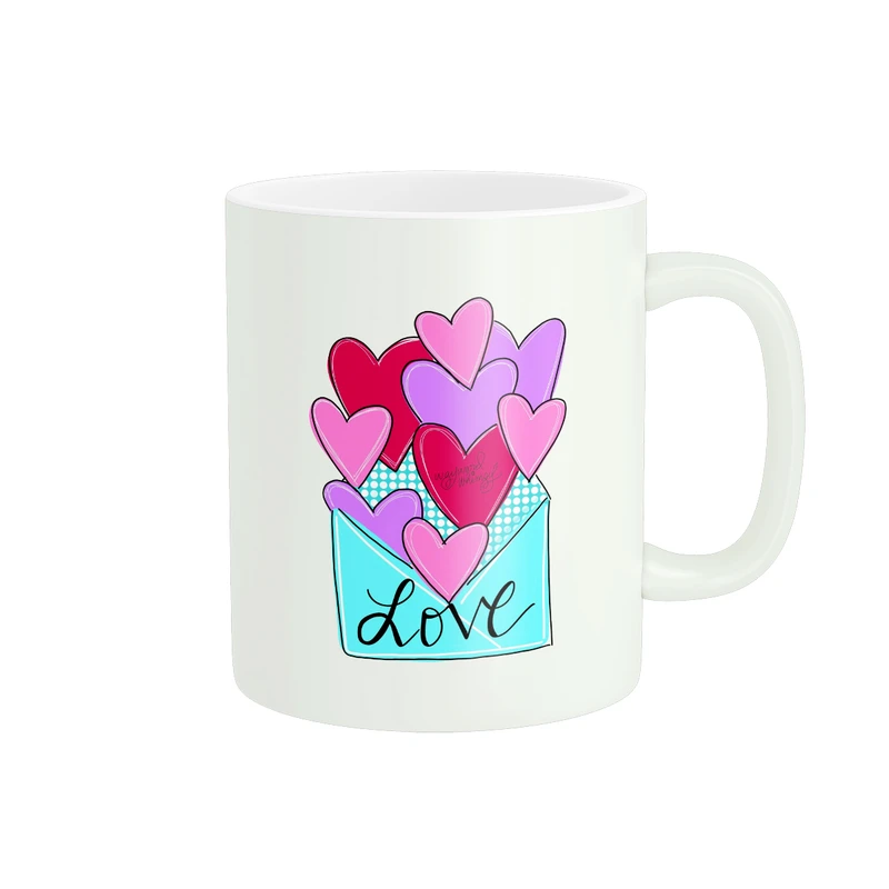 ماگ پادآفرین مدل عشق طرح قلب LOVE تدی گل رز کد PM1531