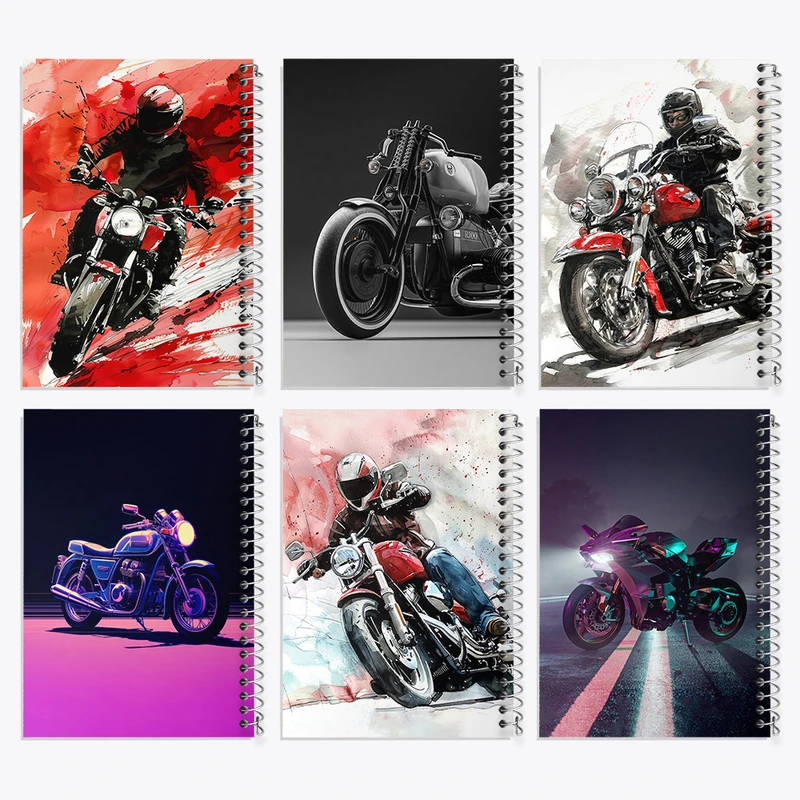 دفتر مشق 50 برگ خندالو طرح موتور سیکلت کد 950 مجموعه 6 عددی