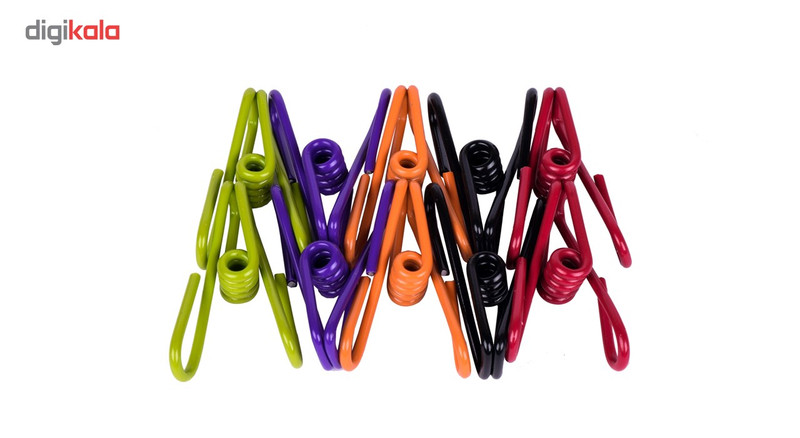 گیره لباس دیارا مدل فلزی روکش دار بسته 10 عددی