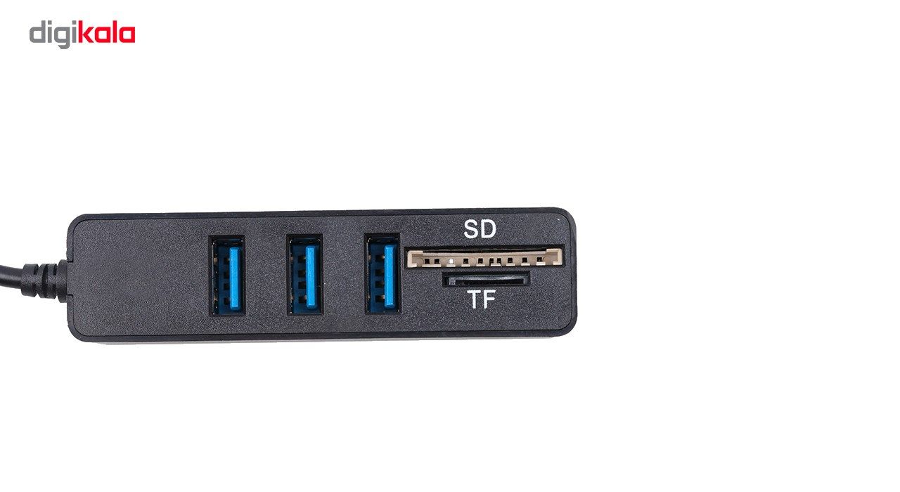 هاب و رم ریدر 5 پورت کمبو جنیون مدل 480Mbps main 1 4