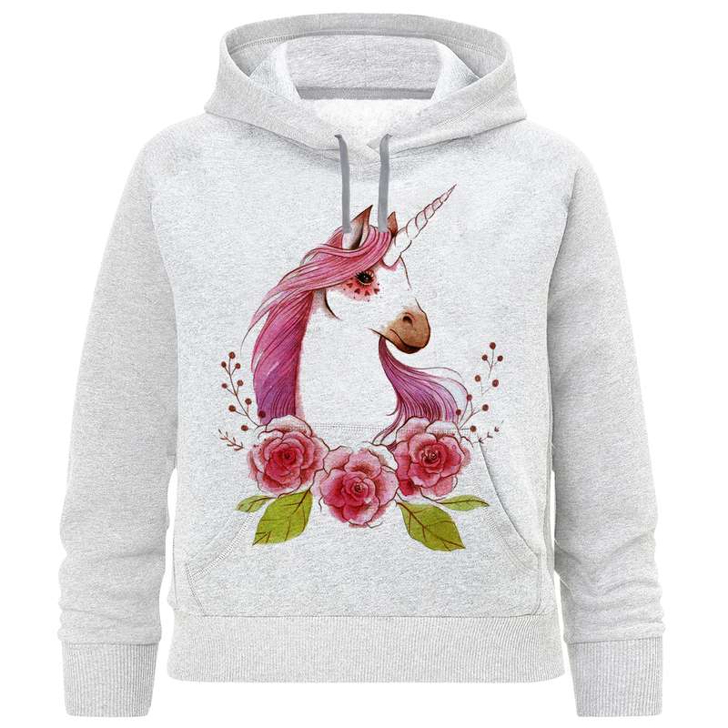 هودی دخترانه مدل تکشاخ و گل A233