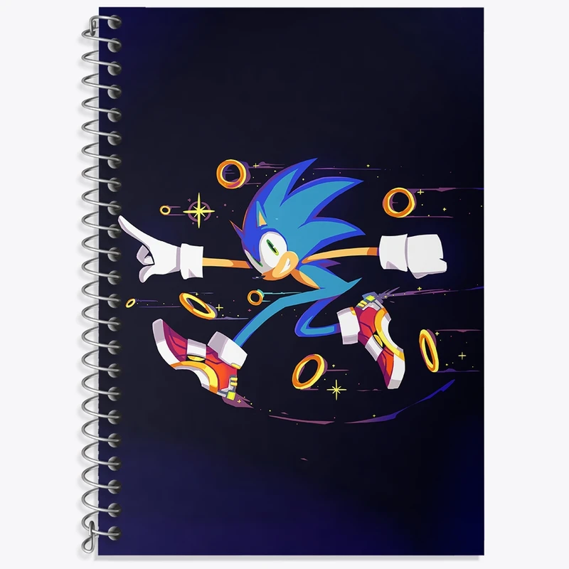 دفتر زبان 50 برگ خندالو مدل سه خط طرح سونیک (Sonic) کد 37028