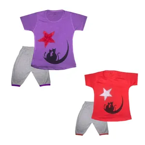 ست تی شرت و شلوارک دخترانه تروسکان مدل star2 مجموعه 2 عددی