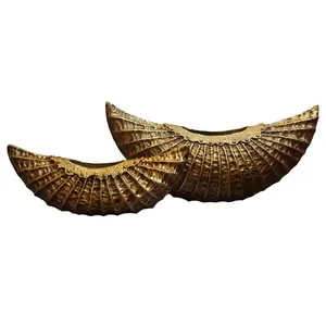 گلدان دکوری لیلپار طرح صدف مدل DKH-G001 B مجموعه دو عددی