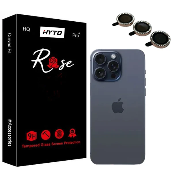 محافظ لنز دوربین هیتو مدل Rose Jewel Ring مناسب برای گوشی موبایل اپل iPhone 15 Pro Max