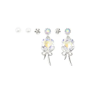 گوشواره میخی زنانه مدل nv80 بسته سه عددی