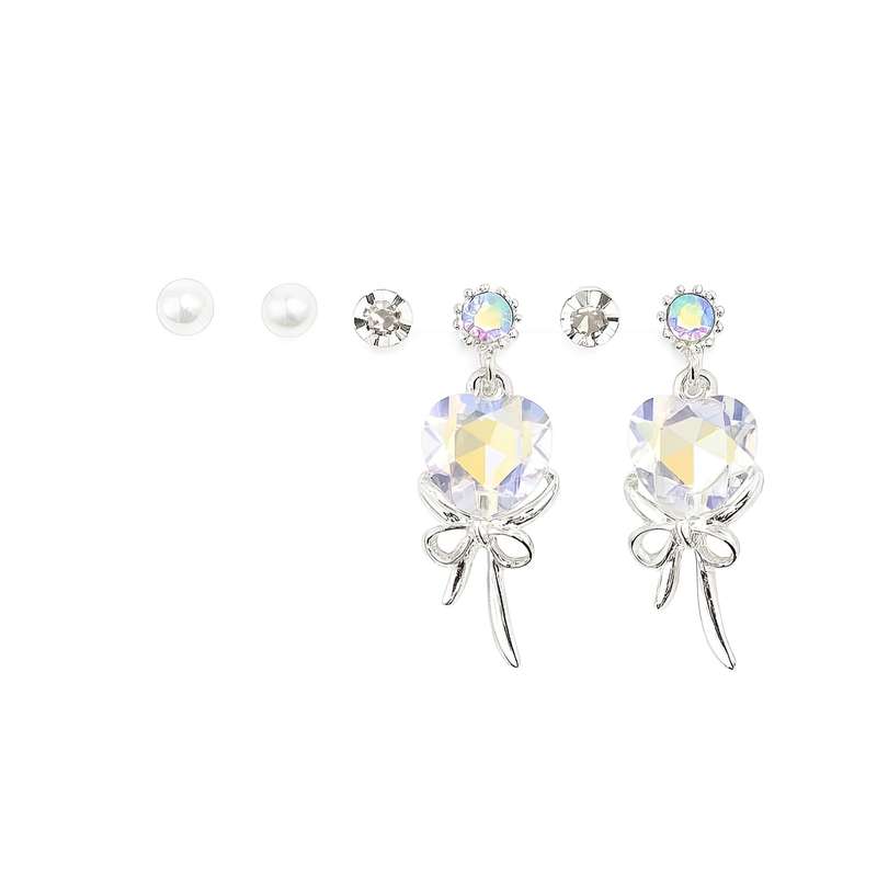 گوشواره میخی زنانه مدل nv80 بسته سه عددی