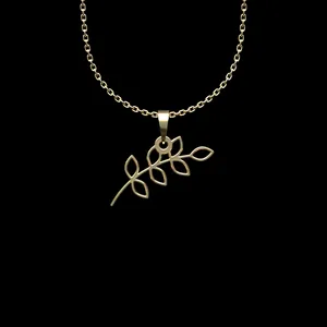 گردنبند طلا 18 عیار زنانه مدوپد مدل برگ کد L2-1-1227
