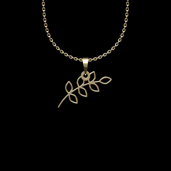 گردنبند طلا 18 عیار زنانه مدوپد مدل برگ کد L2-1-1227