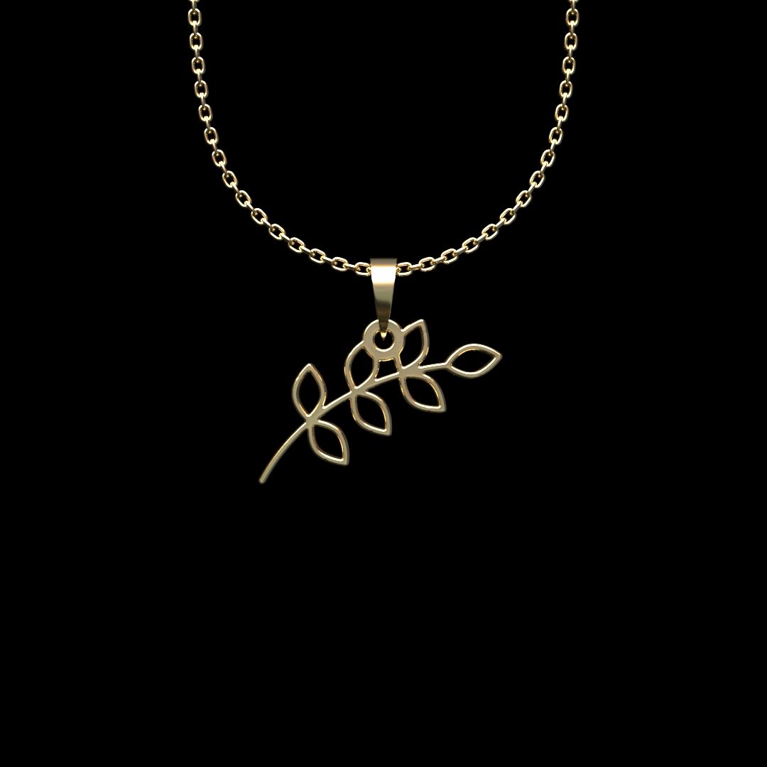 گردنبند طلا 18 عیار زنانه مدوپد مدل برگ کد L2-1-1227 -  - 1