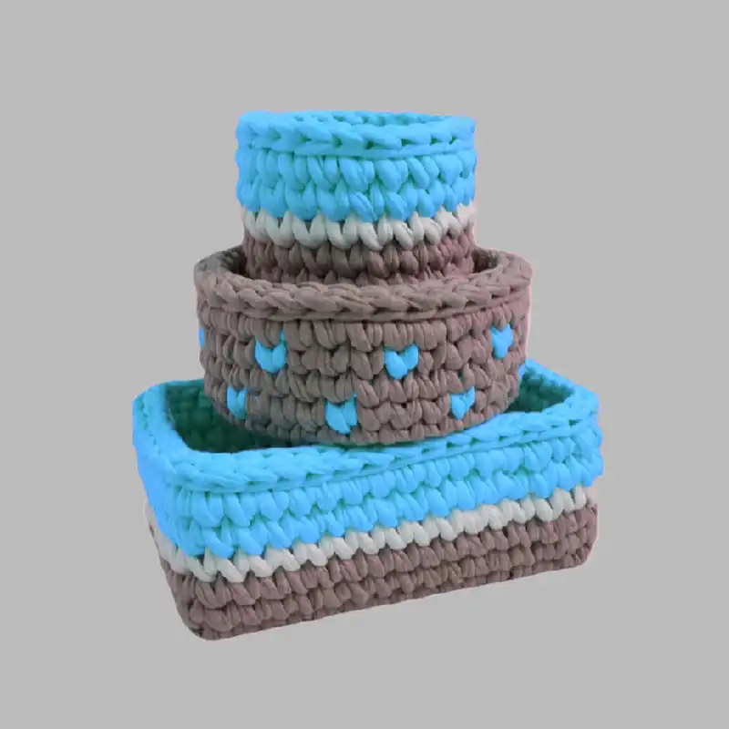 سبد قلاب بافی تریکو مدل سیسمونی نوازادی کد 01 مجموعه 3 عددی