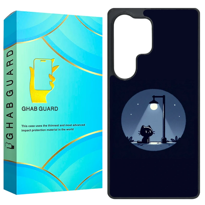 کاور قاب گارد طرح گربه و شب مدل GS25U مناسب برای گوشی موبایل سامسونگ Galaxy S25 Ultra