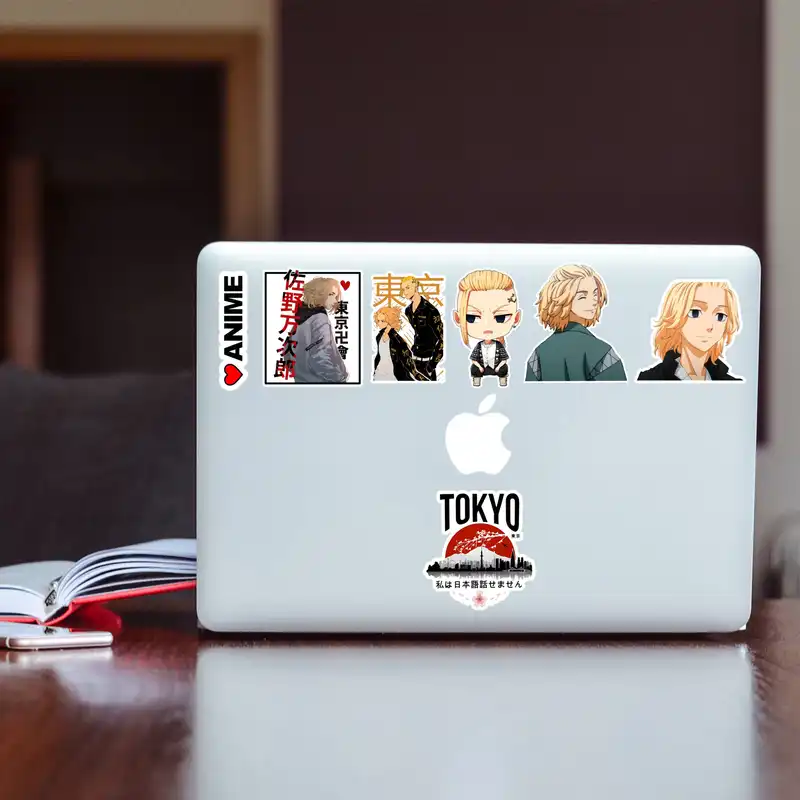 استیکر لپ تاپ پیکسل میکسل مدل انیمه توکیو ریونجرز مجموعه 7 عددی