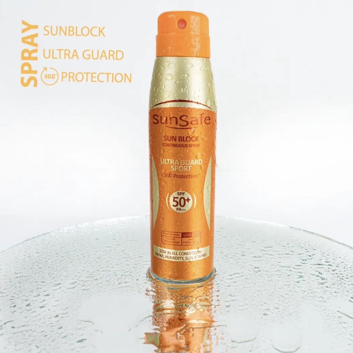 اسپری ضد آفتاب بی رنگ سان سیف +SPF50 مدل Ultra Guard مناسب انواع پوست حجم 150 میلی لیتر -  - 8
