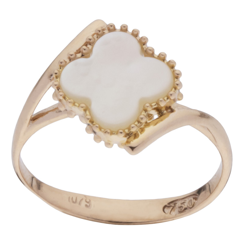 انگشتر طلا 18 عیار زنانه با طرح ونکلیف آرپلز مایا ماهک مدل MR1162 سایز 56