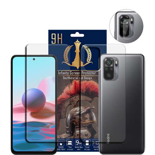 محافظ صفحه نمایش اینفینیتی  مدل Pro Max مناسب برای گوشی موبایل شیائومی Redmi Note 10 به همراه محافظ لنز دوربین و محافظ پشت گوشی