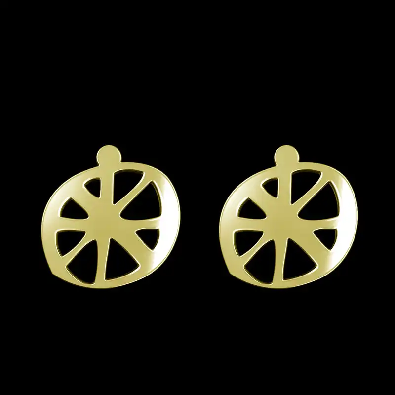 گوشواره طلا 18 عیار زنانه مدوپد مدل هندسی کد GA1-16163