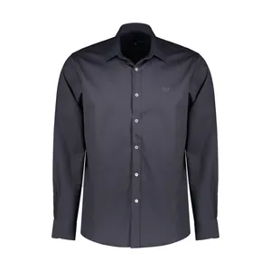 پیراهن آستین بلند مردانه پاتن جامه مدل کتان 102721010332842 رنگ طوسی