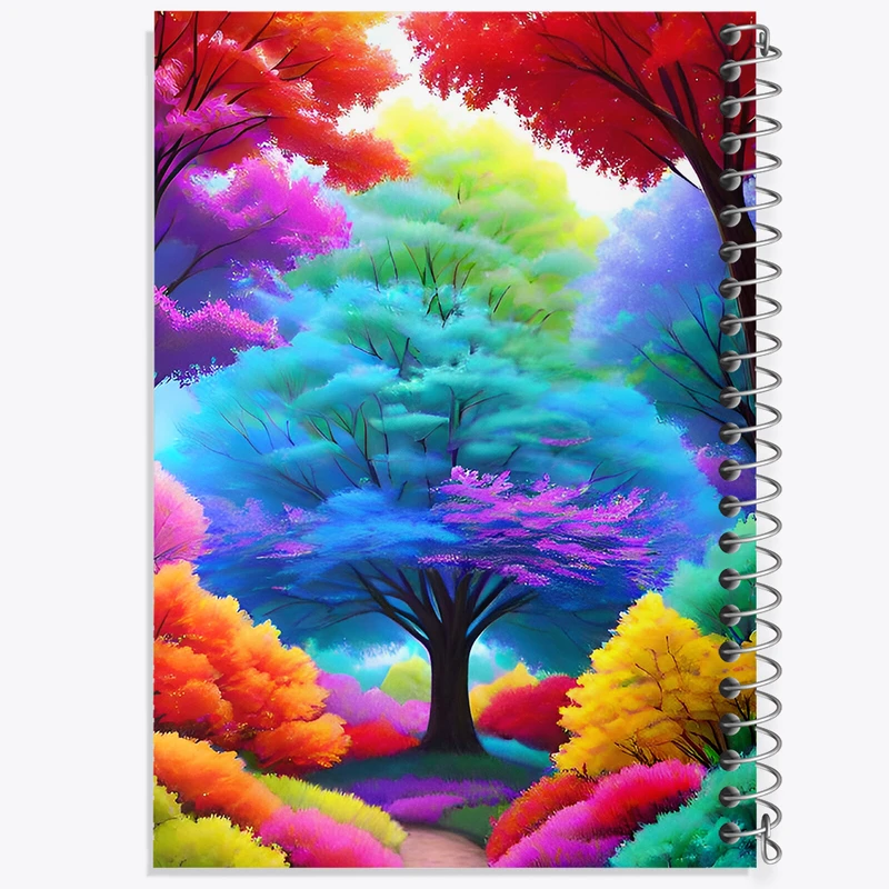 دفتر لیست خرید 50 برگ خندالو طرح درختان رنکی کد N3593