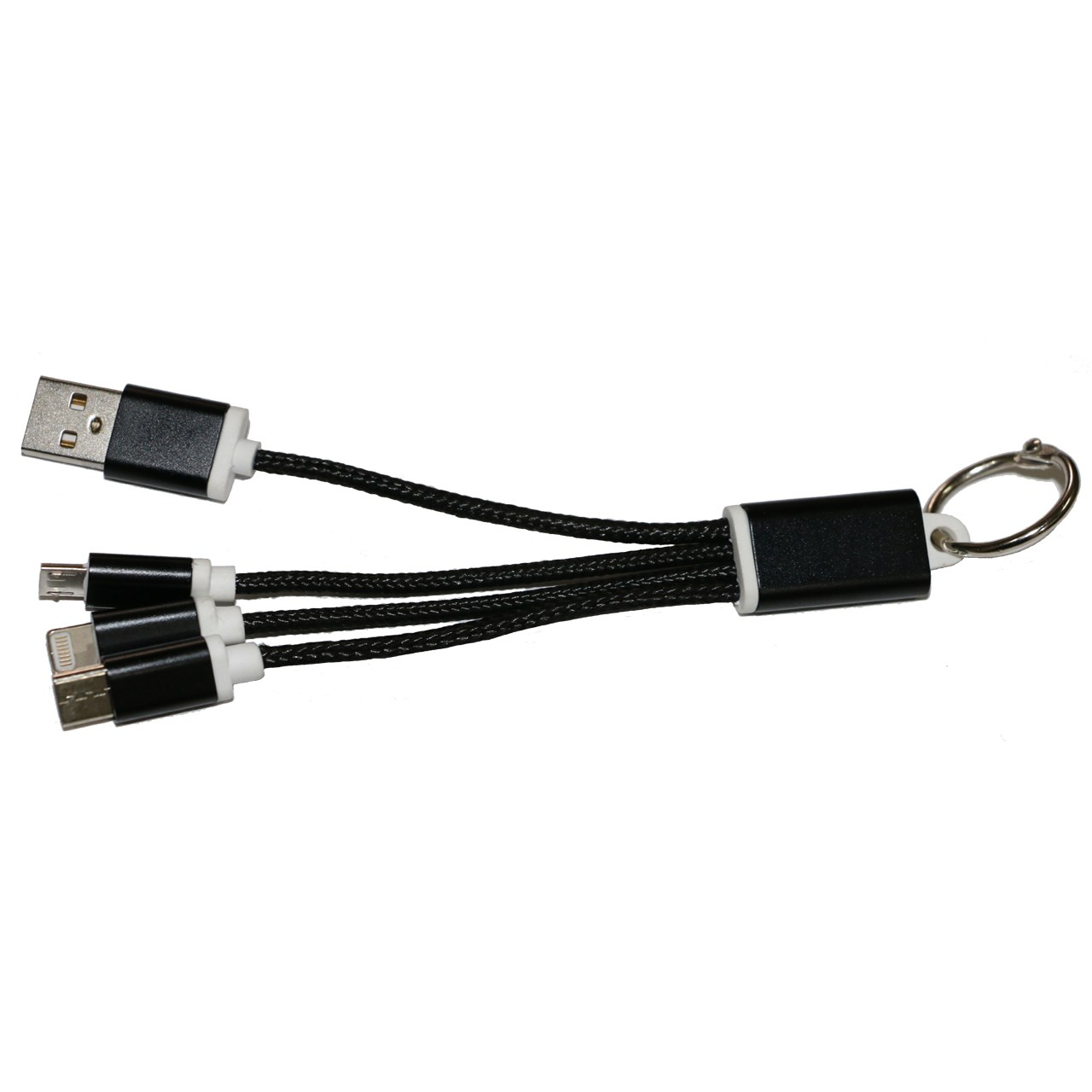 کابل تبدیل USB  به لایتنینگ/USB-C/micro USB مدل MB68 به طول 15 سانتی متر