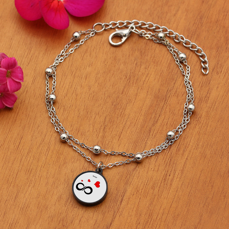 پابند زنانه ناکسیگو مدل شب تاب طرح بی نهایت کد LB7425