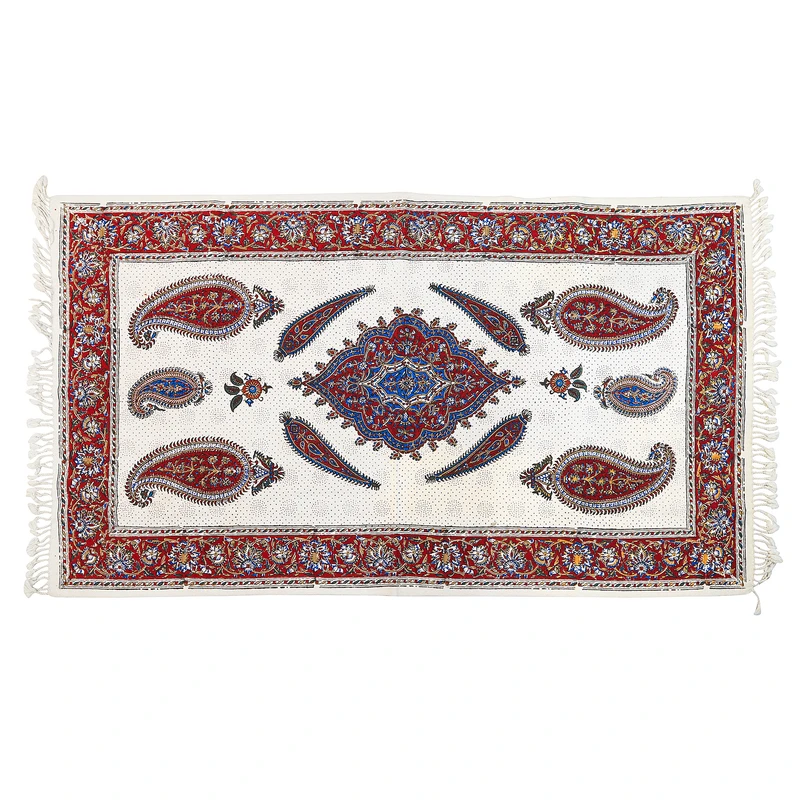 رومیزی قلمکار زابلیان مدل مستطیل 12060 طرح موج