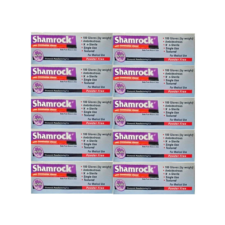 دستکش لاتکس غیر پودری شمراک مدل smc سایز متوسط (M) 10 بسته 100 عددی