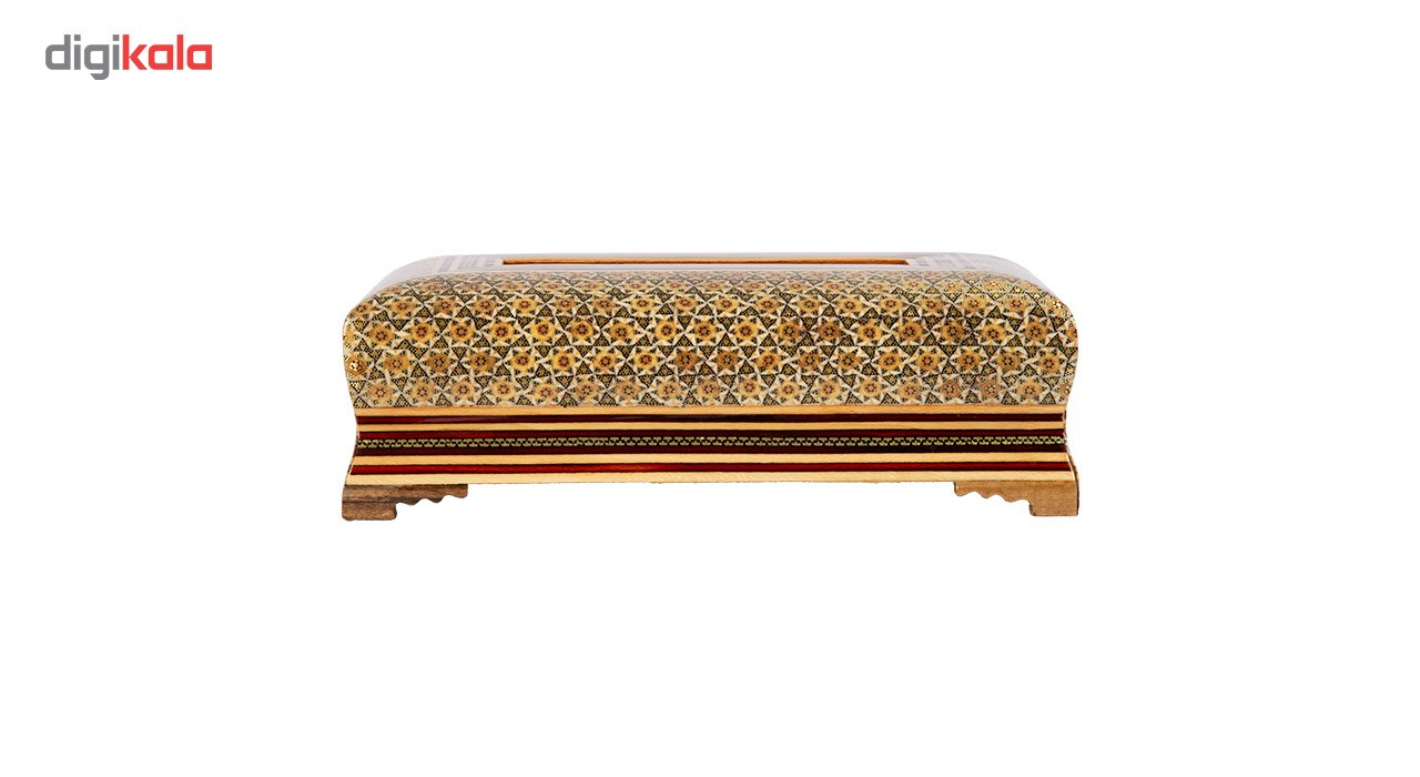 جعبه دستمال کاغذی خاتم کاری گالری گوهران مدل زمرد کد 236