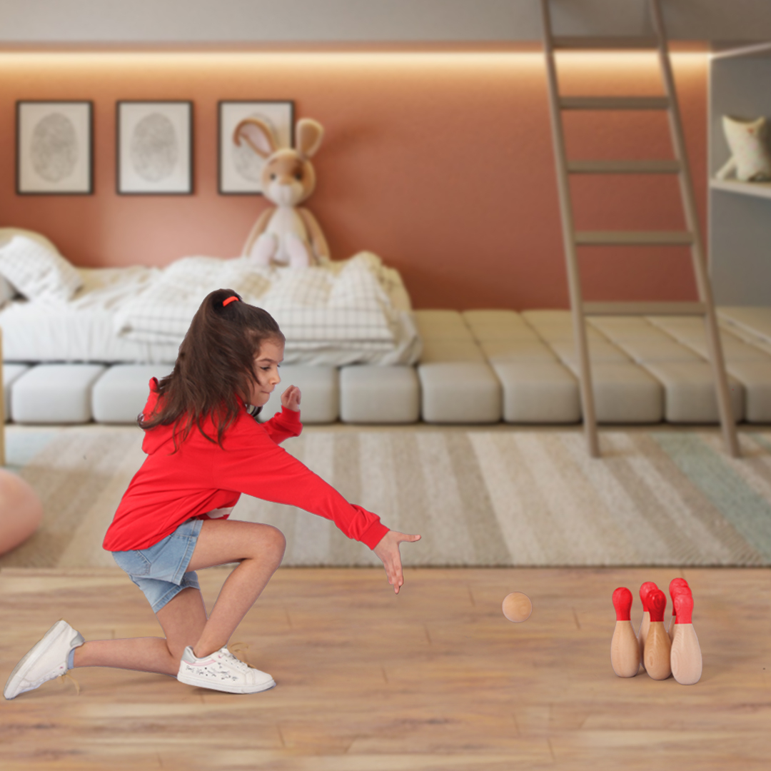 اسباب بازی بولینگ مدل چوبی 08 مجموعه 7 عددی