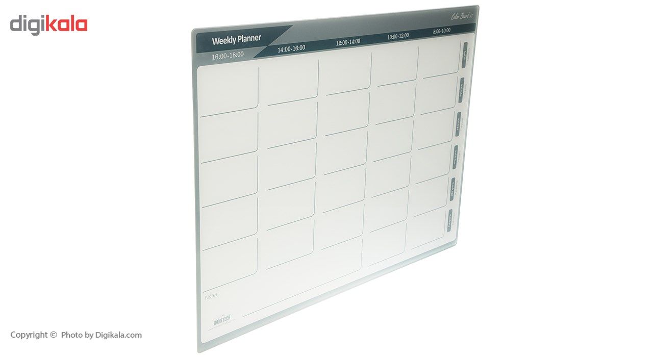 تخته وایت برد شیشه ای هوم تک مدل Weekly Planner Board سایز 80 × 60 سانتی‌متر