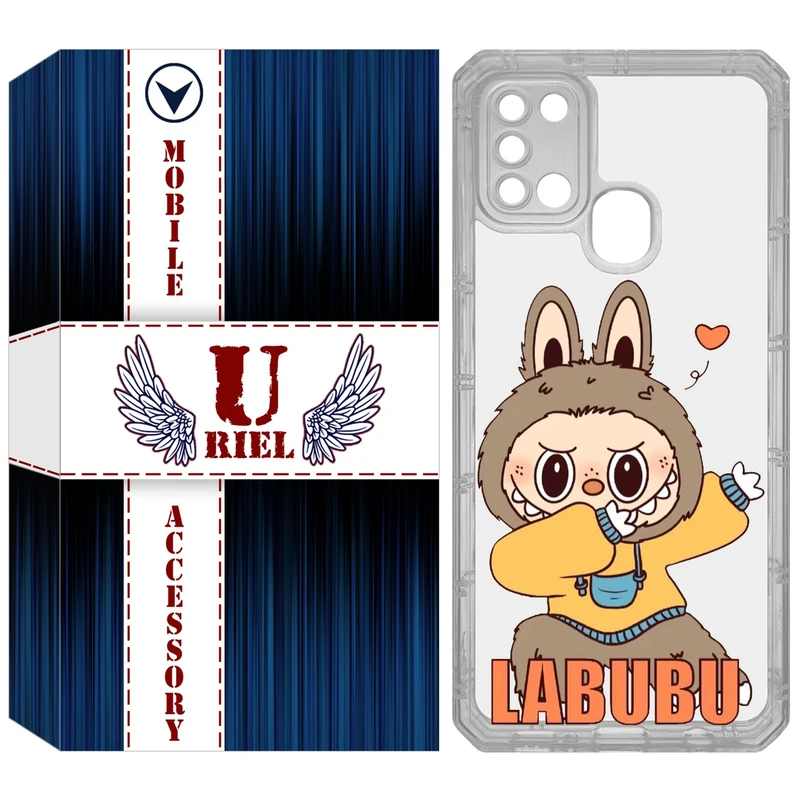کاور یوریل قاب مدل Clear کد 104 طرح لبوبو Labubu مناسب برای گوشی موبایل سامسونگ Galaxy A21S