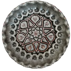 سینی مسی قلمزنی کد AL-80040096 سایز 20 سانتی متر