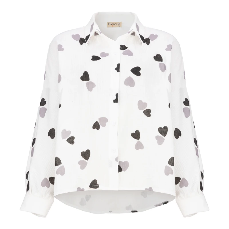 شومیز آستین بلند یقه برگردان زنانه السانا مدل فرزان کد 243771