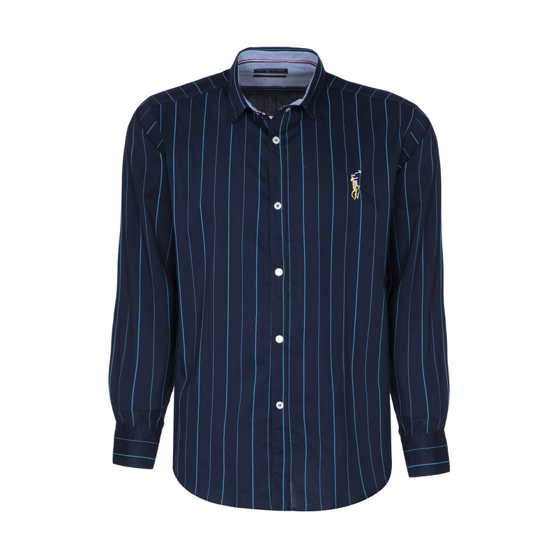 پیراهن آستین بلند مردانه مدل PVLF JAM رنگ آبی نفتی