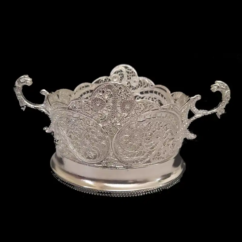 سرویس چایخوری 7 پارچه ملیله کاری  مدل تاجدار کد 709