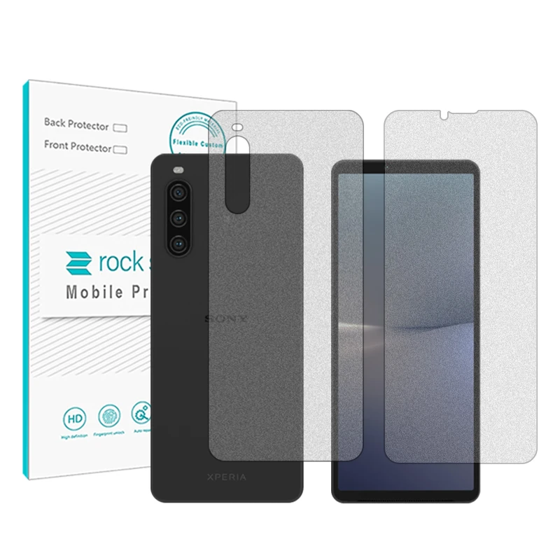 محافظ صفحه نمایش مات راک اسپیس مدل HyMTT مناسب برای گوشی موبایل سونی Xperia 10 V به همراه محافظ پشت گوشی گوشی