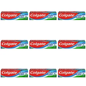 خمیردندان کلگیت مدل triple action 123 حجم 100 میلی لیتر مجموعه 9 عددی