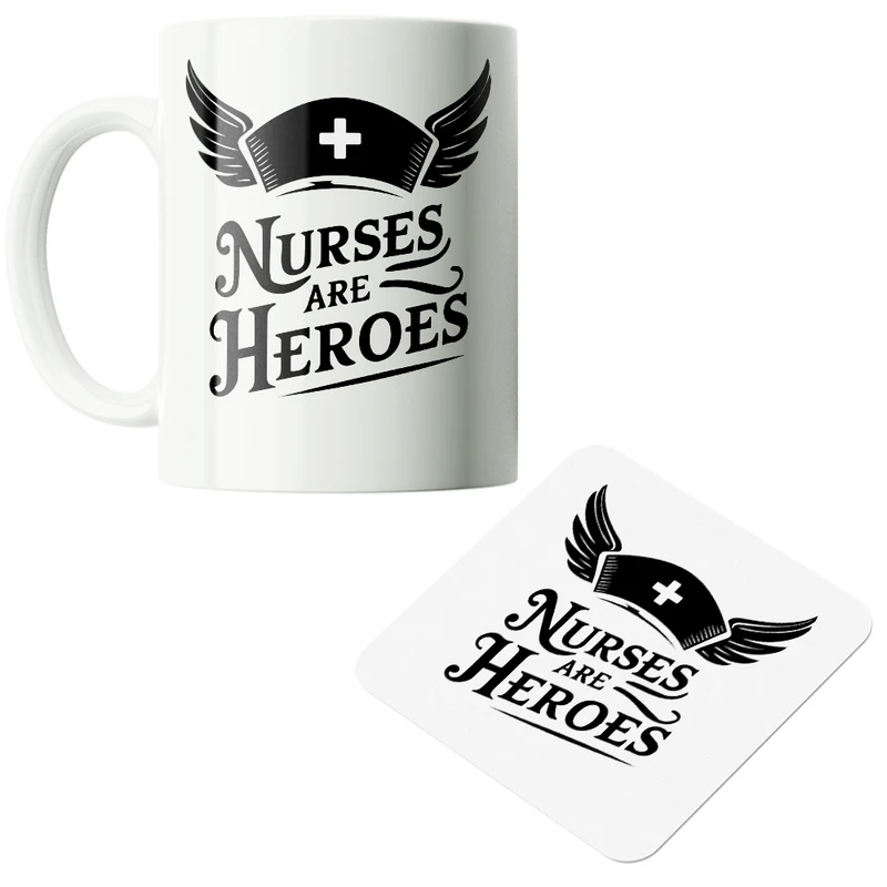 ماگ پاد آفرین مدل پرستاری روز پرستار کادر درمان بیمارستان کد PZ064 به همراه زیرلیوانی