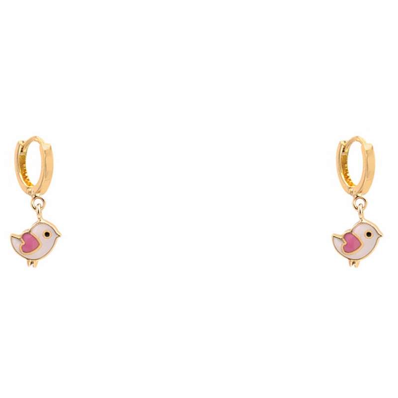 گوشواره طلا 18 عیار دخترانه الی گلد گالری مدل جوجه مینایی