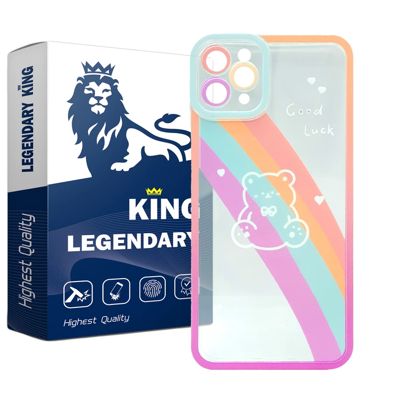  کاور لاین کینگ مدل خرس رنگی مناسب برای گوشی موبایل اپل IPhone 11 pro Max