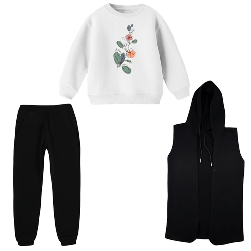 ست 3 تکه لباس راحتی بچگانه مدل مینیمال کد 3