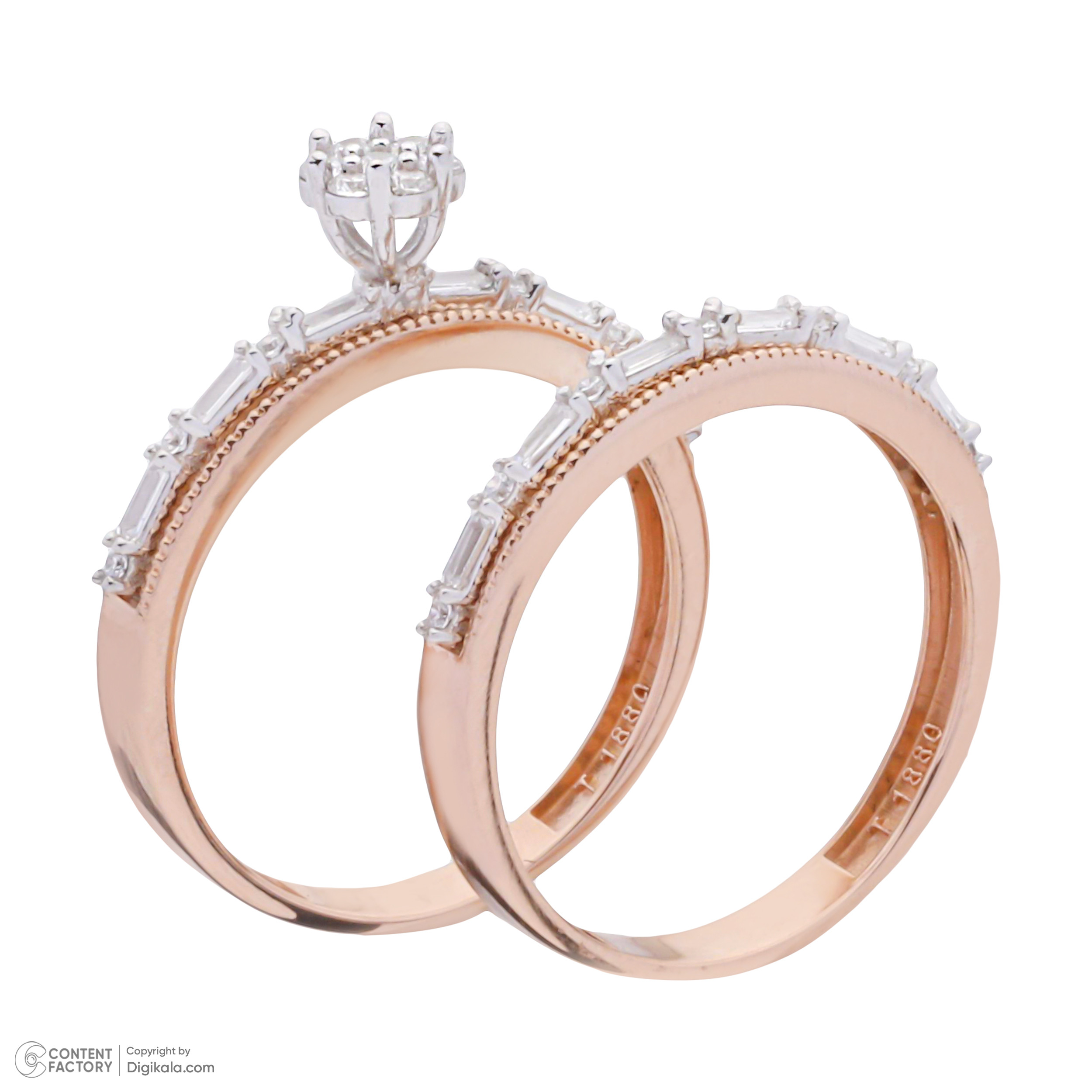 ست حلقه و پشت حلقه طلا 18 عیار زنانه مایا ماهک مدل MR1146