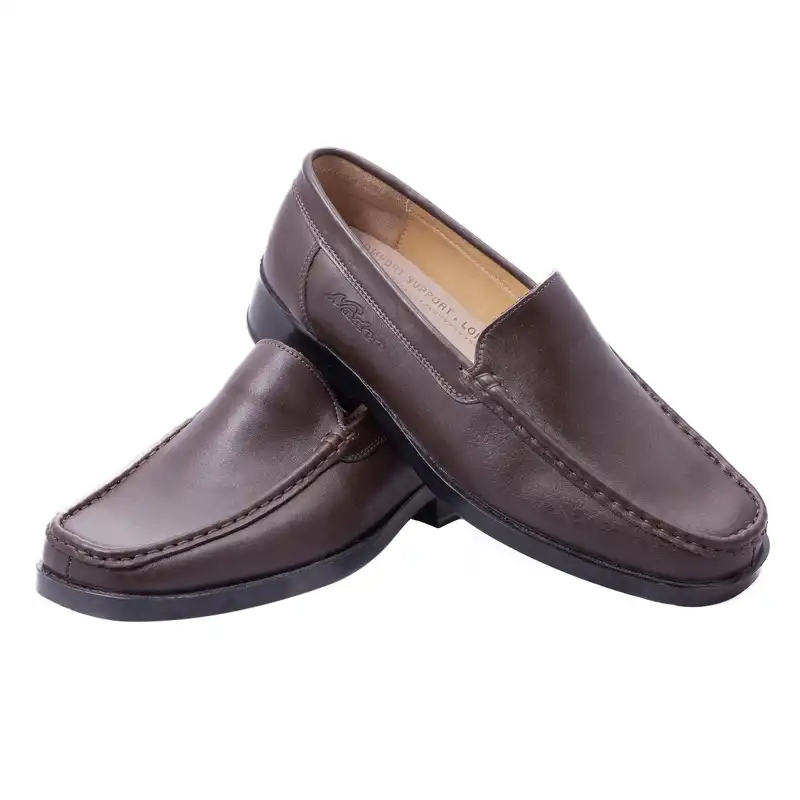 کفش مردانه نادر مدل نوا بی گل کد 102 رنگ قهوه ای