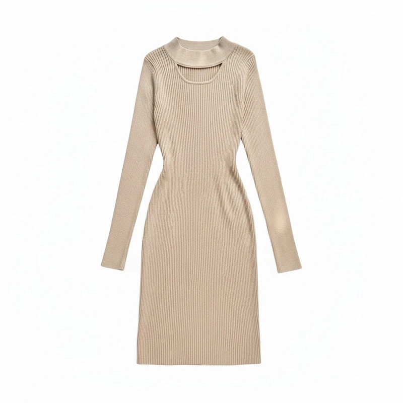 پیراهن بافتنی یقه گرد زنانه مدل etamon