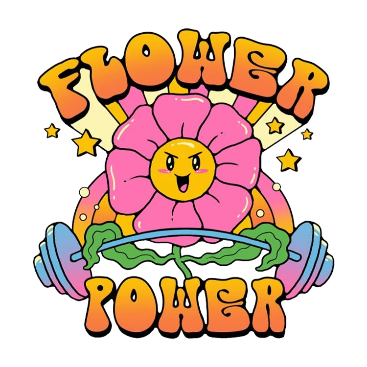 استیکر پارچه و لباس پاد آفرین مدل ورزشی فیتنس بدنسازی طرح گل کد S2782 