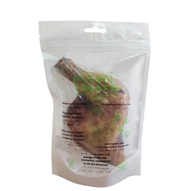 تشویقی سگ راسل مدل استیک ران طعم مرغ وزن 400 گرم