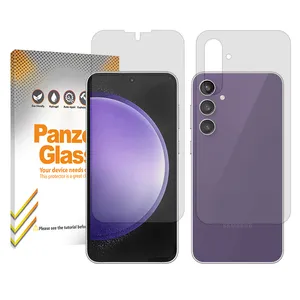 Panzer Glass Resistant model transparent screen protector suitable for Samsung Galaxy S23 FE mobile phone along with the back protector