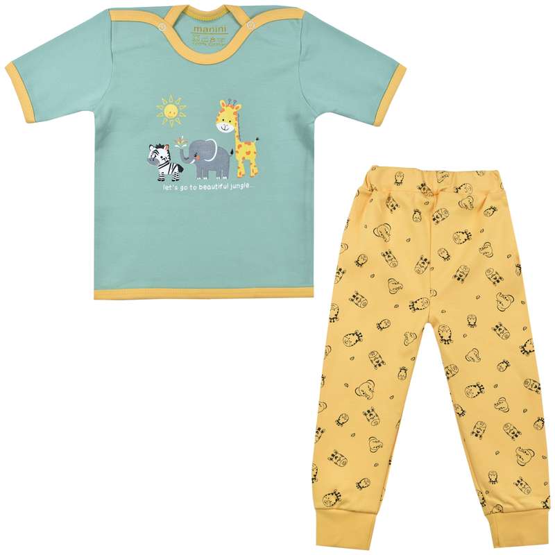 ست تی شرت و شلوار نوزادی  مانینی مدل زرافه کد 22